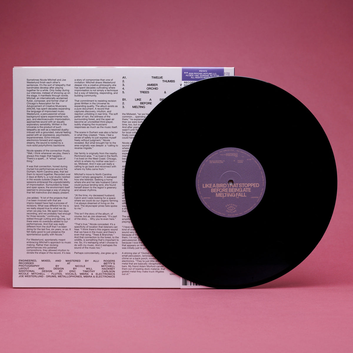 Nicole Mitchell & Joe Westerlund - Written in the Universe (LP)