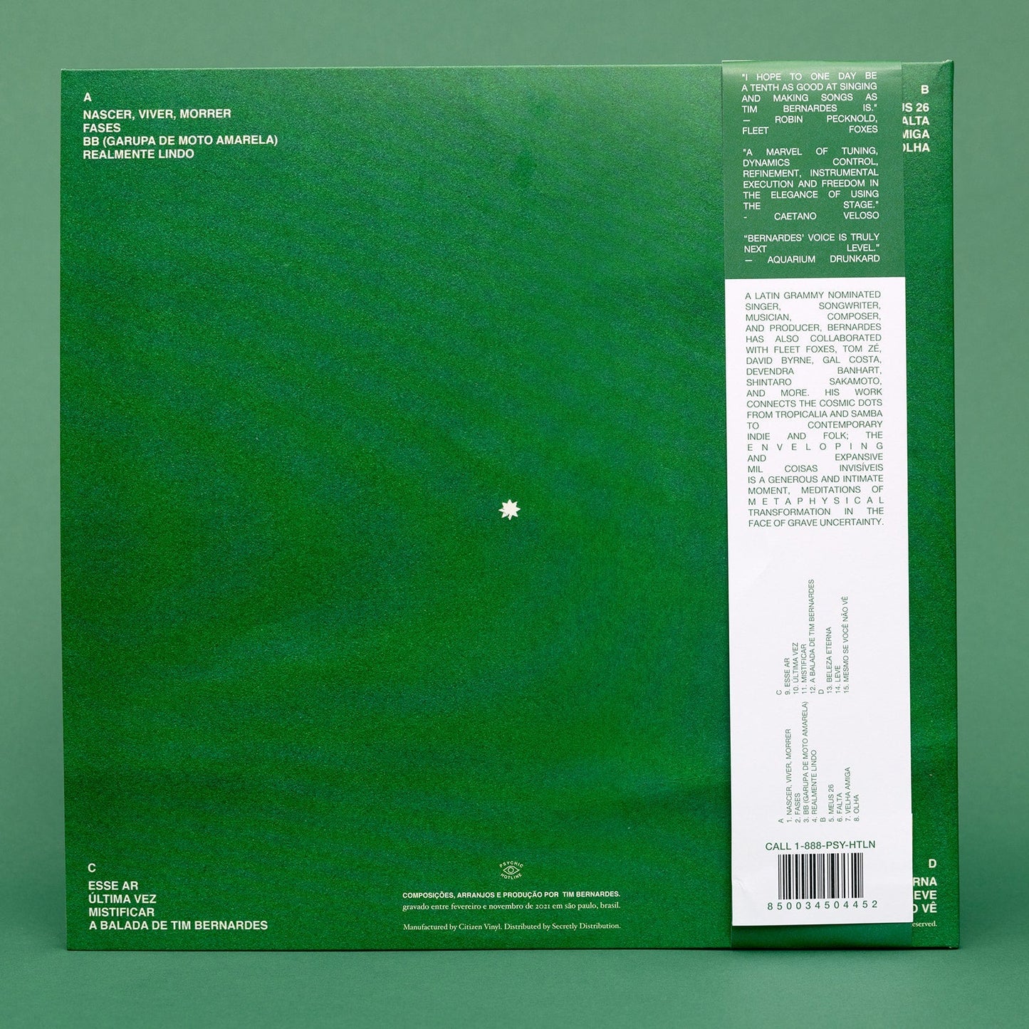 Tim Bernardes - Mil Coisas Invisíveis (Clear 2LP)